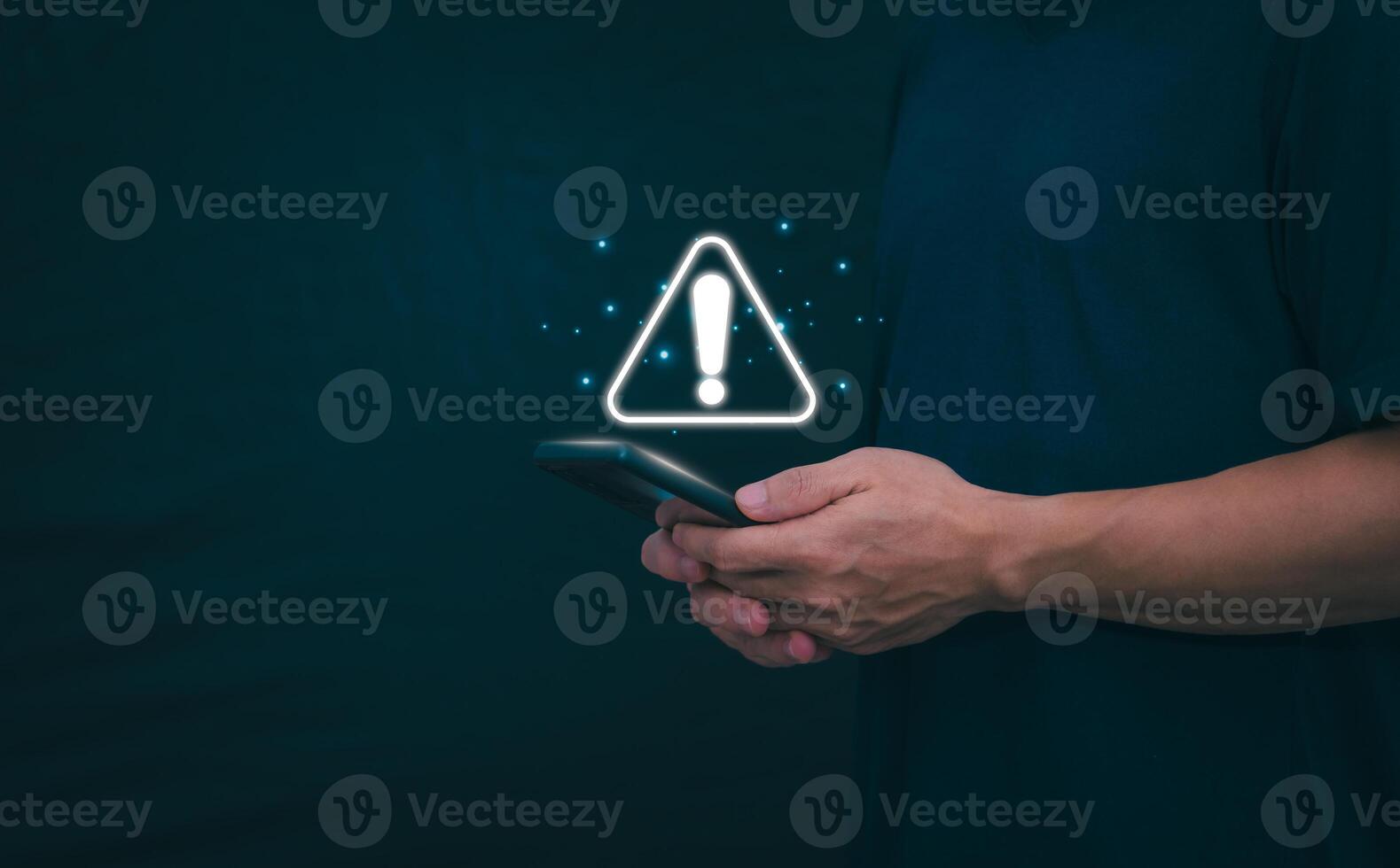 The smartphone system will display a symbol on the screen to show the error status that there is a problem for the user to check. Digital Transformation Management Internet of Things Automation photo