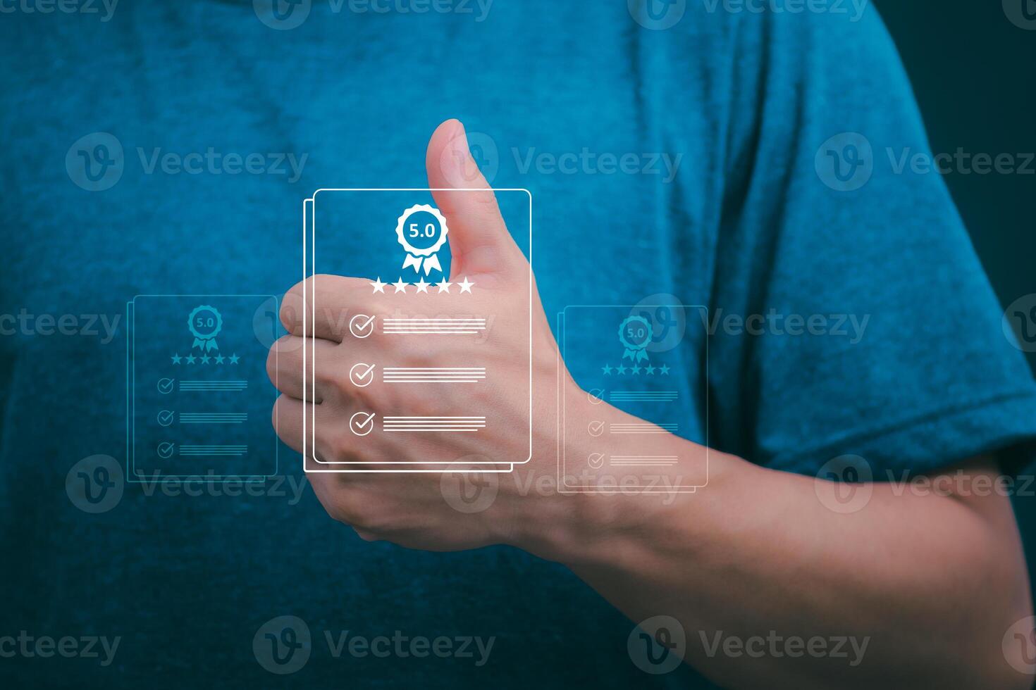 Customer services best excellent business rating experience. Satisfaction survey concept. user gives ratings to service experience on the online application, online marketing, and business processes. photo