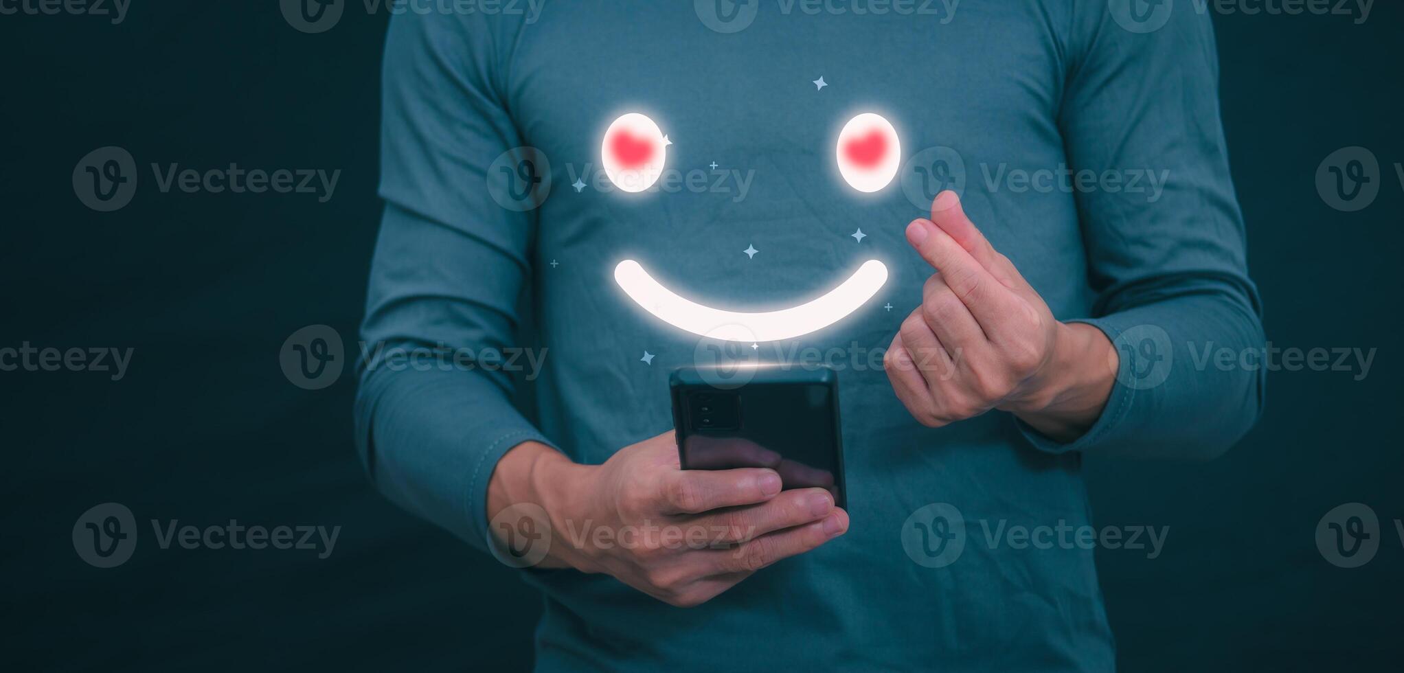 Customer services best excellent business rating experience. Satisfaction survey concept. user gives ratings to service experience on the online application, online marketing, and business processes. photo