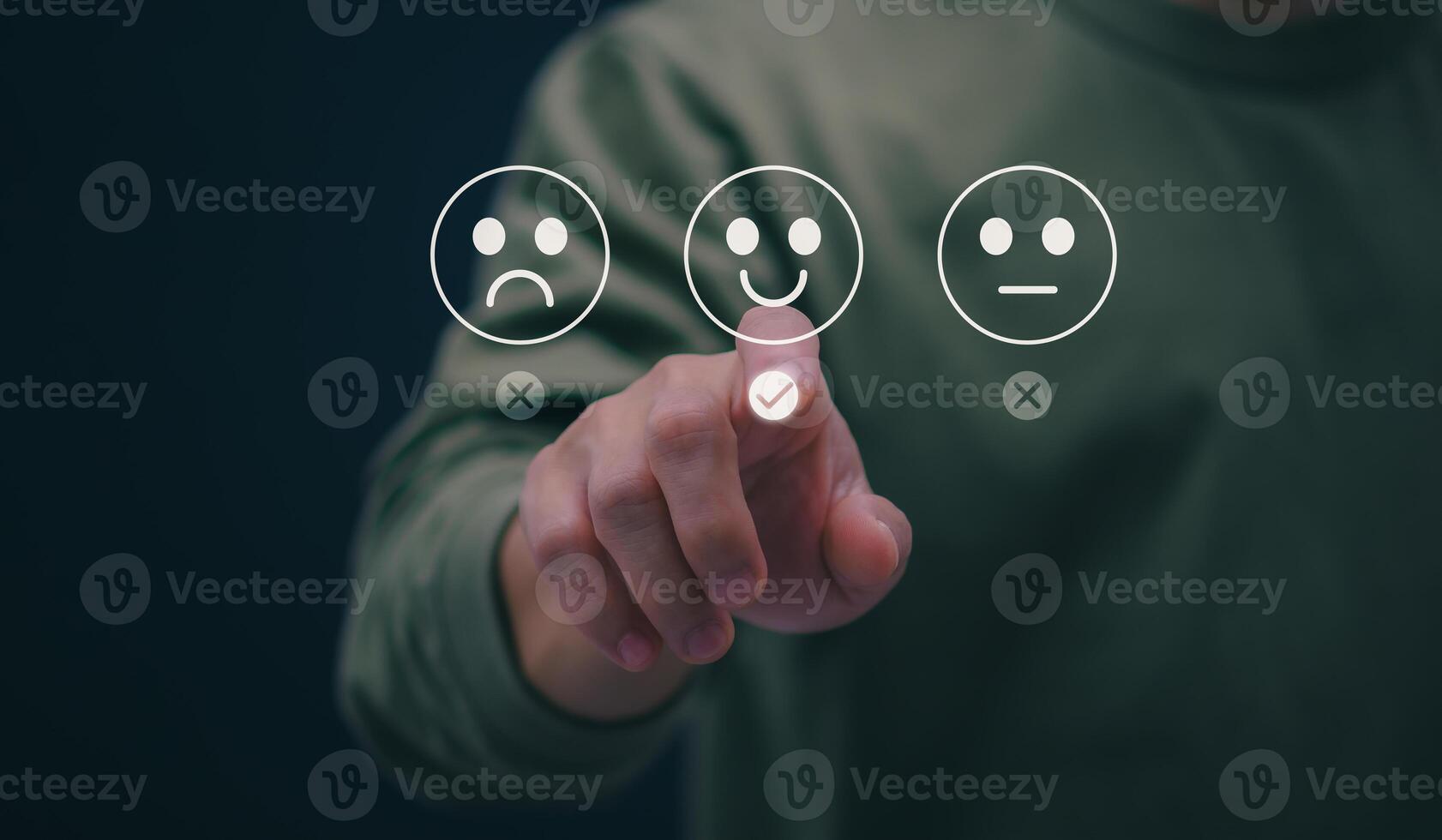 Customer services best excellent business rating experience. Satisfaction survey concept. user gives ratings to service experience on the online application, online marketing, and business processes. photo