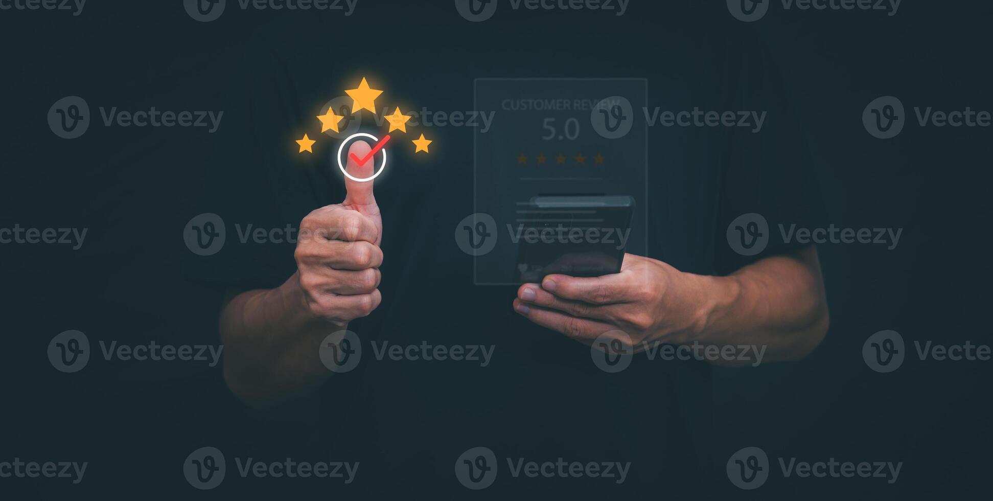 Customer services best excellent business rating experience. Satisfaction survey concept. user gives ratings to service experience on the online application, online marketing, and business processes. photo