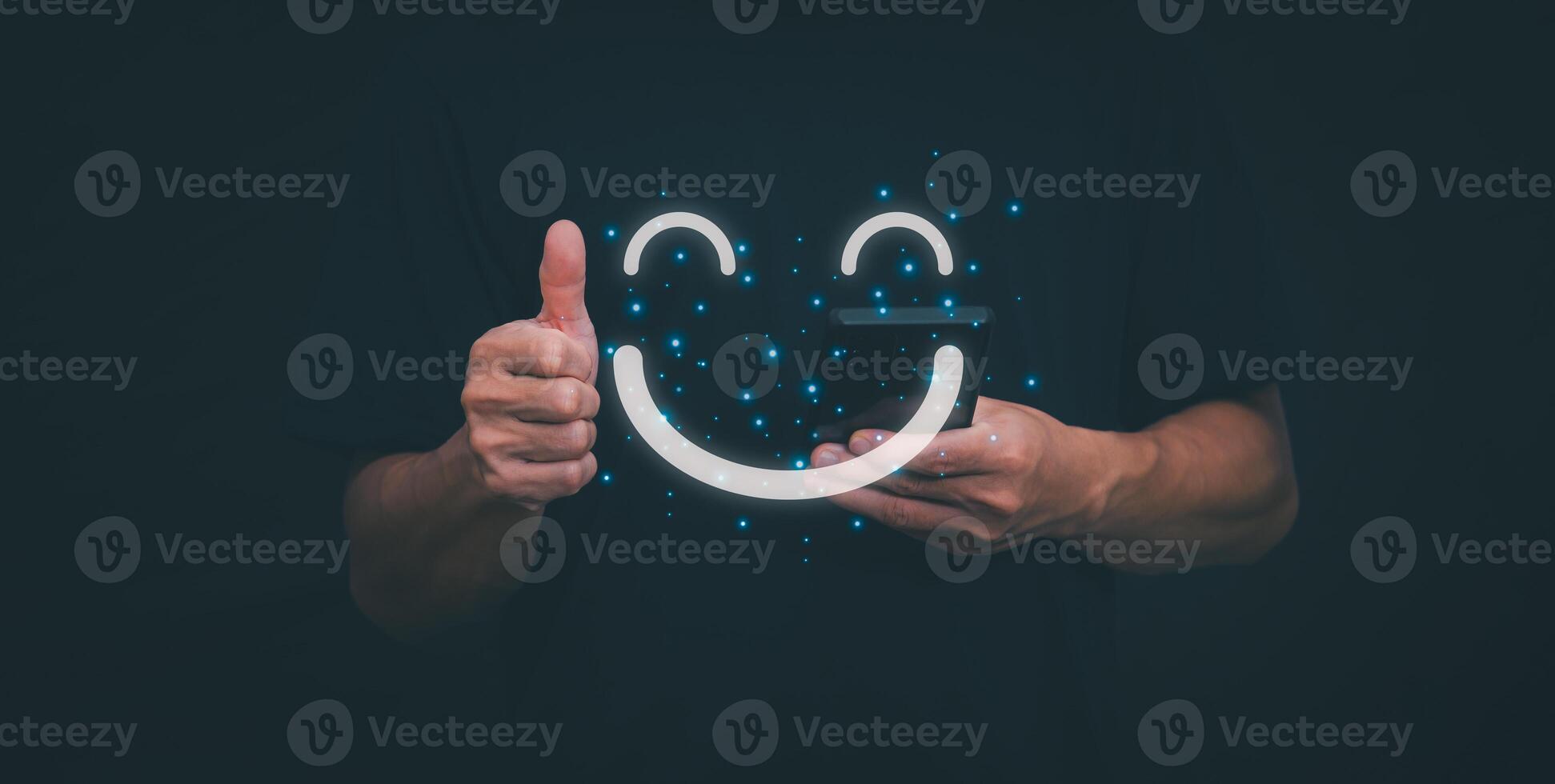 Customer services best excellent business rating experience. Satisfaction survey concept. user gives ratings to service experience on the online application, online marketing, and business processes. photo