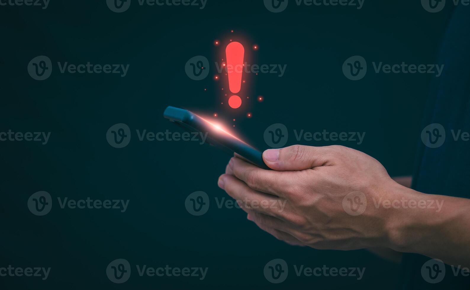 The smartphone system will display a symbol on the screen to show the error status that there is a problem for the user to check. Digital Transformation Management Internet of Things Automation photo