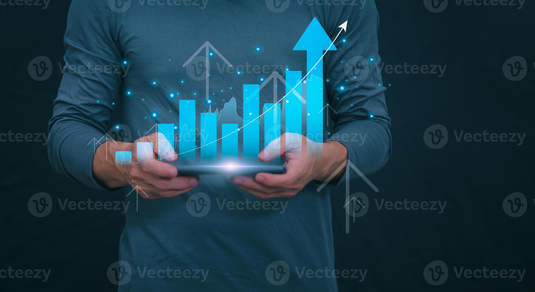 financial research government tax and calculation tax return concept Businessman showing holographic tax on hand Online tax return form filling concept for payment, online marketing, business process. photo