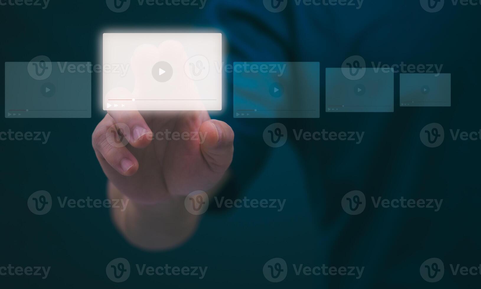 The man using smartphones, watching videos and studying online courses With the internet, the concept of global data connection with technology internet, big data, information search, online marketing photo