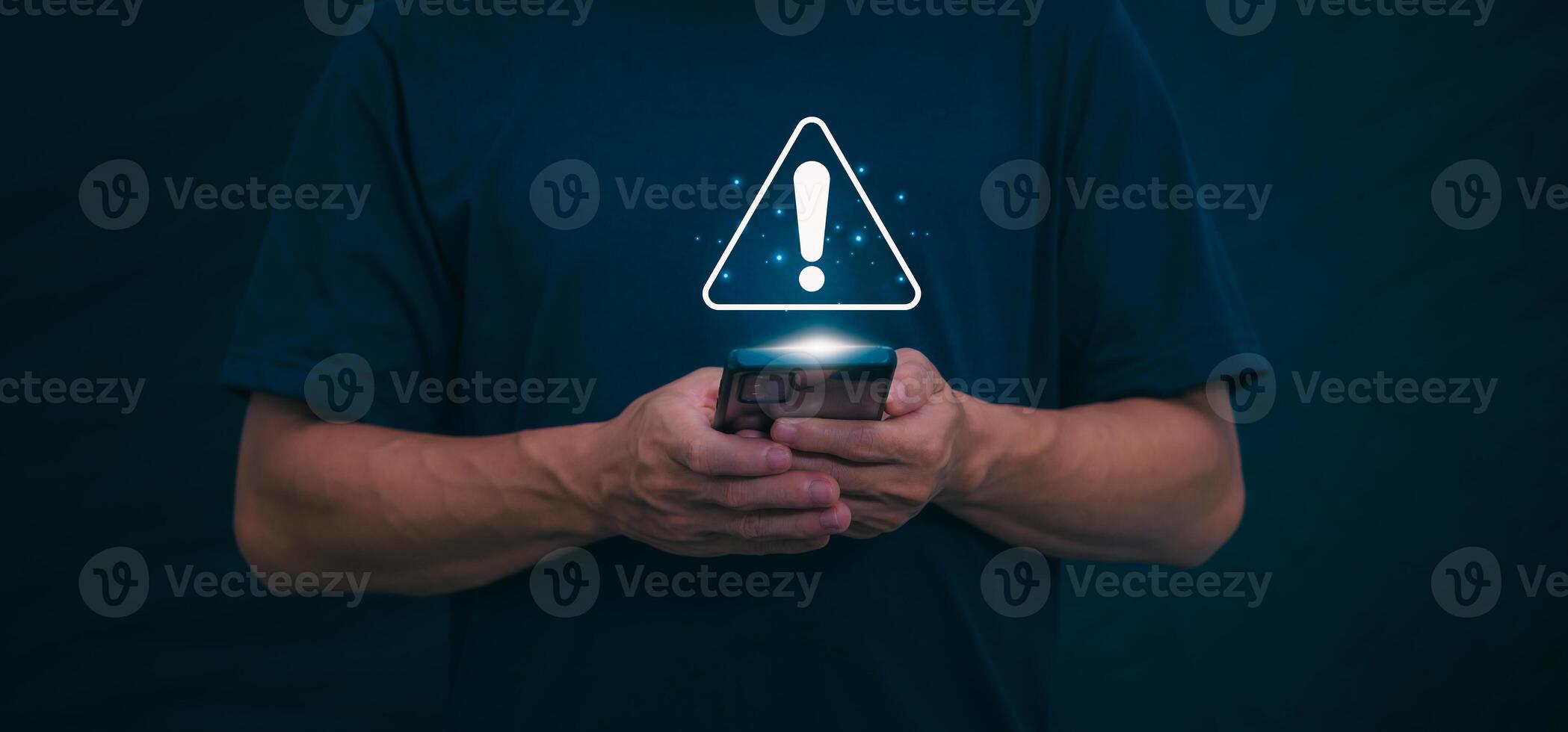 The smartphone system will display a symbol on the screen to show the error status that there is a problem for the user to check. Digital Transformation Management Internet of Things Automation photo