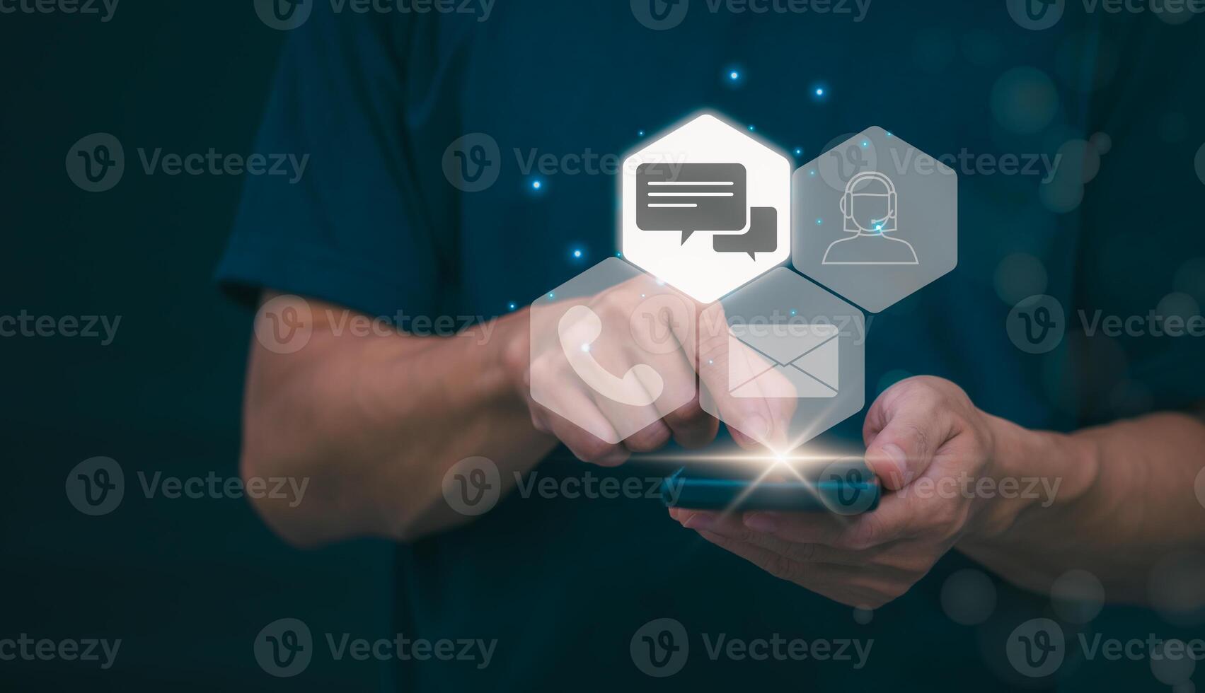 Customer service department and automated customer consultation hotline service provider To solve problems for customers, 24 hours 7 days worldwide online technical support. photo