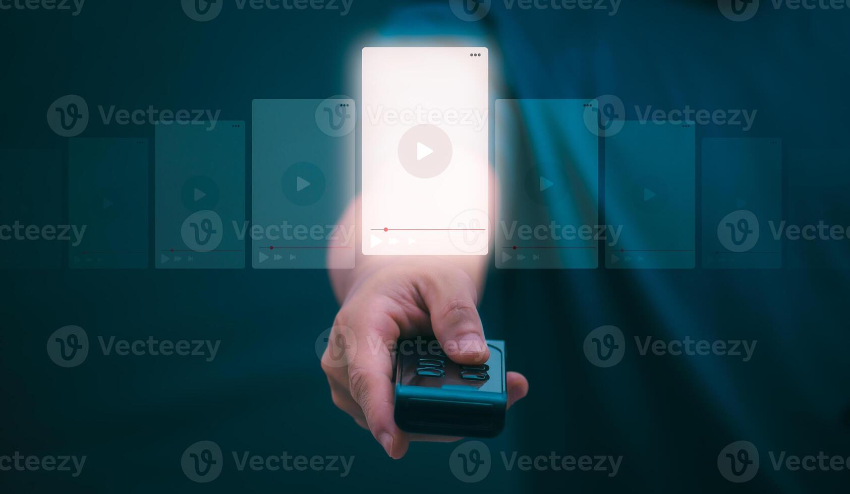 The man using smartphones, watching videos and studying online courses With the internet, the concept of global data connection with technology internet, big data, information search, online marketing photo