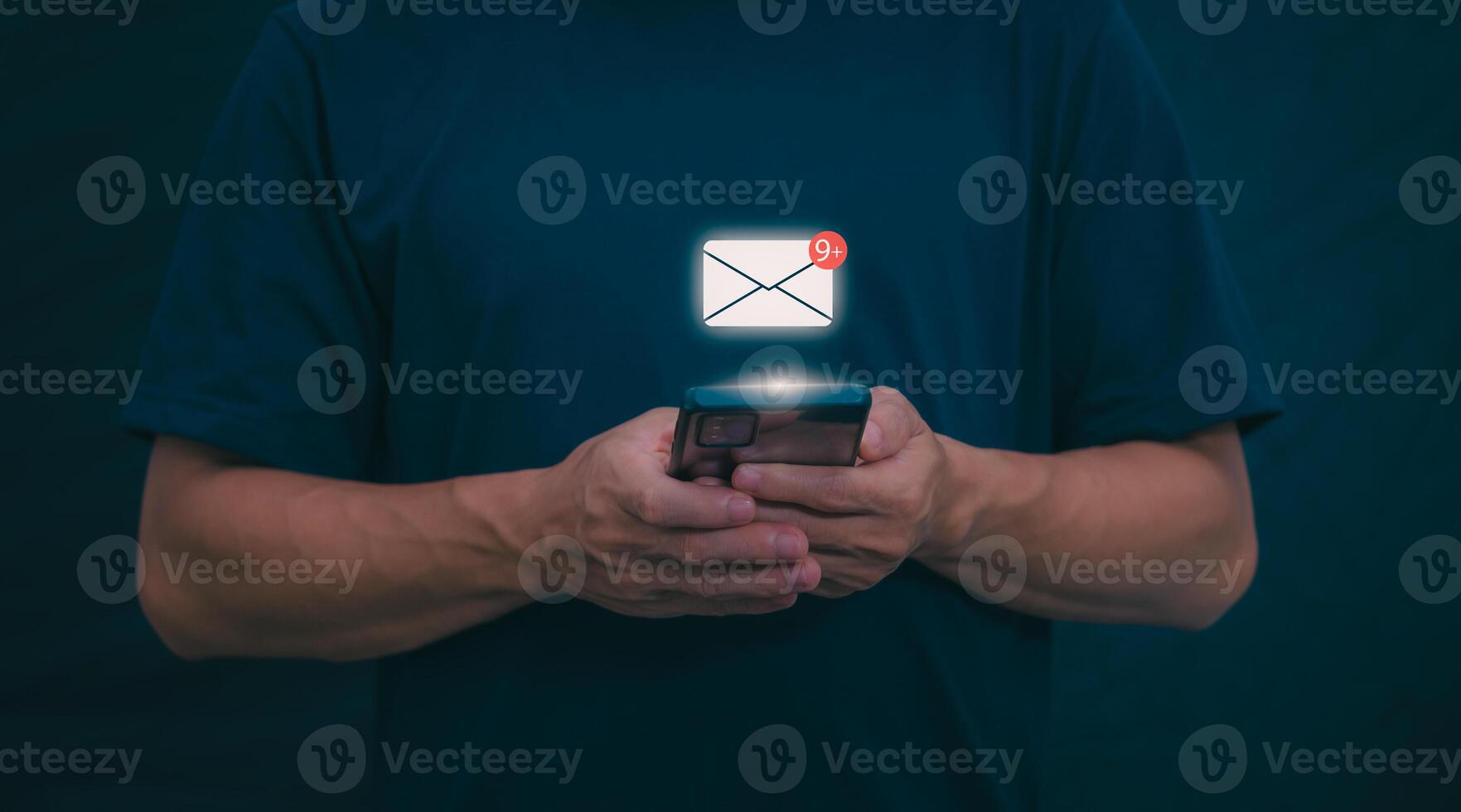 businessmen use their mobile phones to check newsletters or emails each day. For communication or receiving various news In the internet age, the concept of working anywhere photo