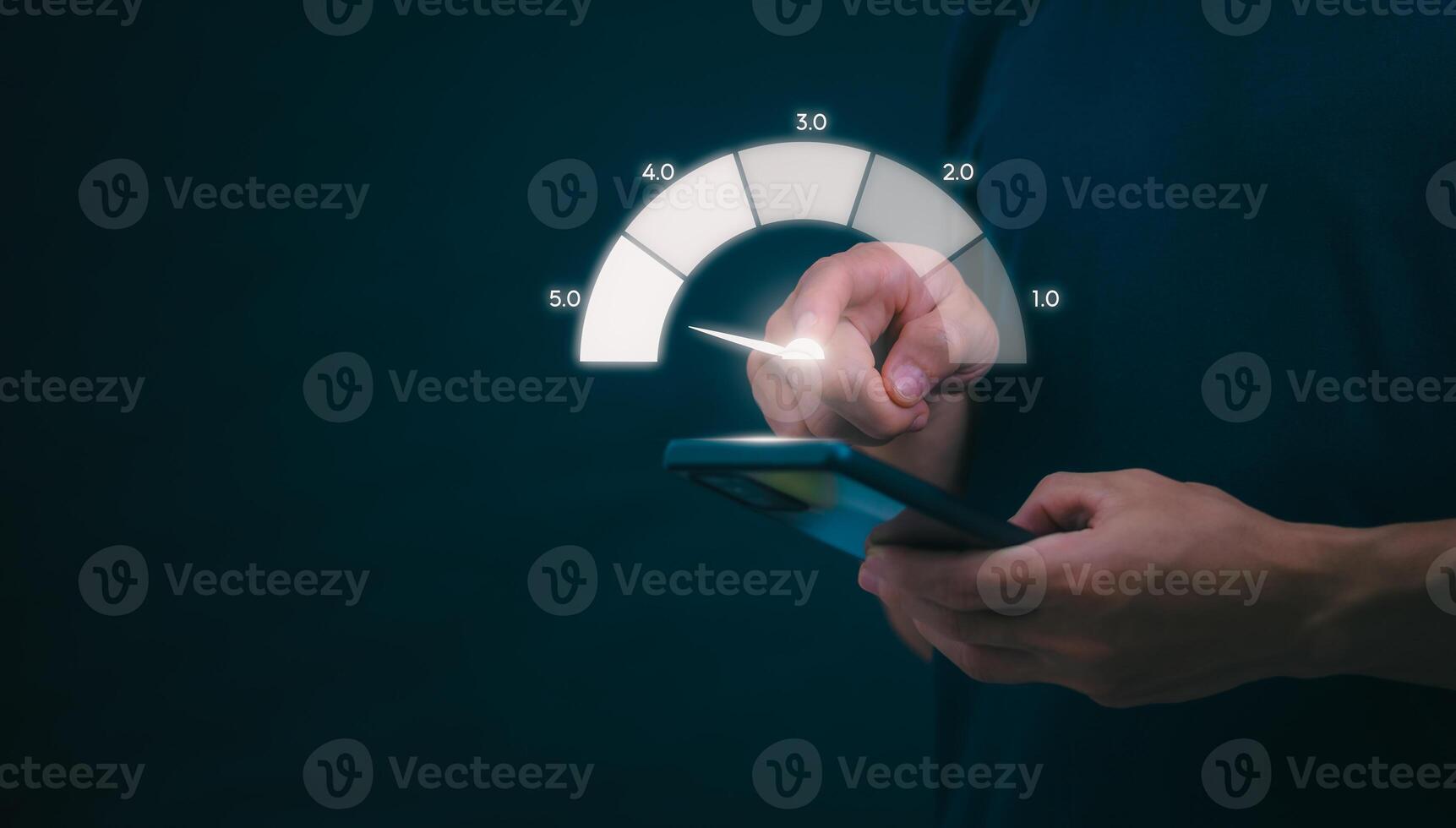 Customer services best excellent business rating experience. Satisfaction survey concept. user gives ratings to service experience on the online application, online marketing, and business processes. photo