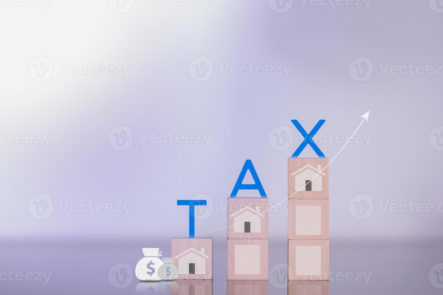financial research government taxes and tax return calculation concepts Businessmen showing taxes on real estate Ideas for filling out online tax return forms for payments online photo