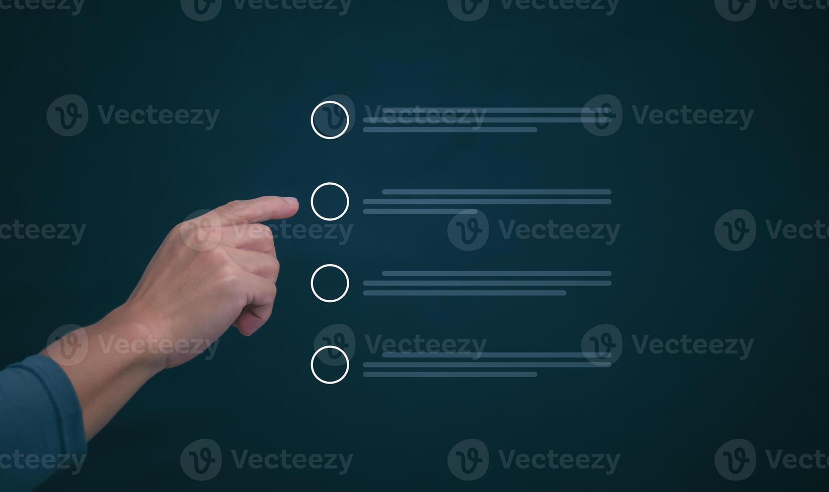 Businessmen mark check blocks to verify the correctness and approve or accept the agreement. in digital documents Concept of working via the internet photo