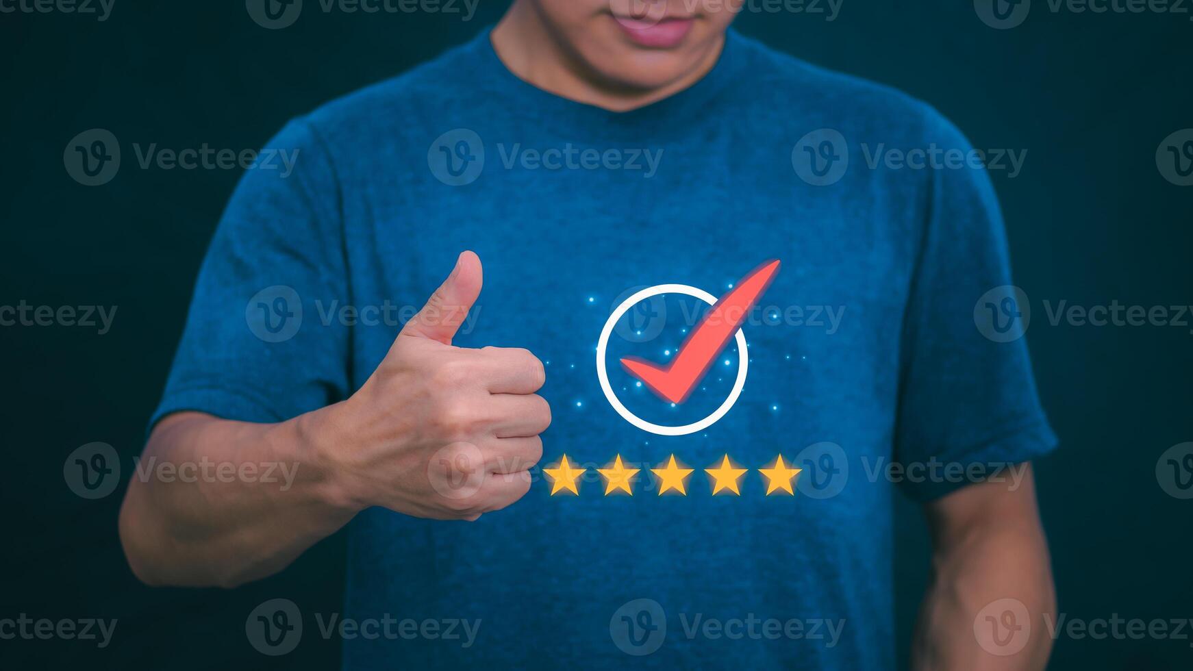 Customer services best excellent business rating experience. Satisfaction survey concept. user gives ratings to service experience on the online application, online marketing, and business processes. photo