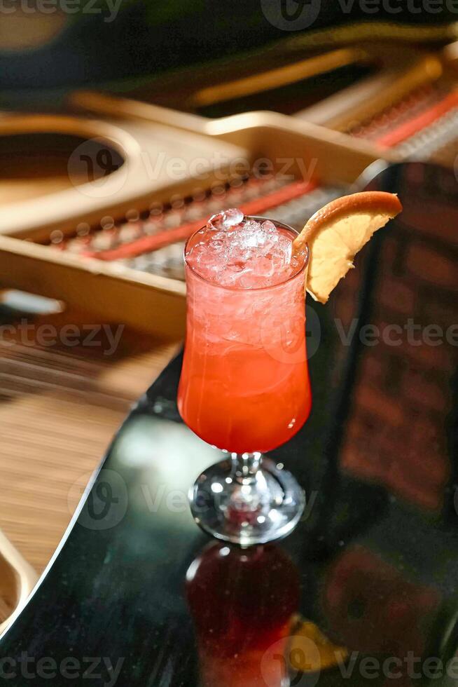 Red Drink on Table photo