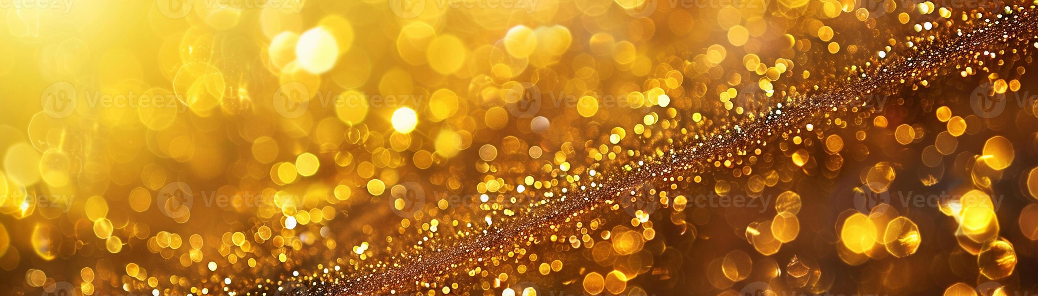 Glamorous golden hour backdrop with a yellow background, glittering lights, sequins, and metallic accents photo