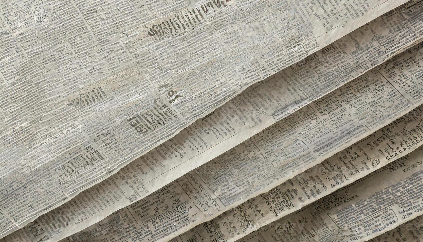 Crumpled newspaper texture background photo