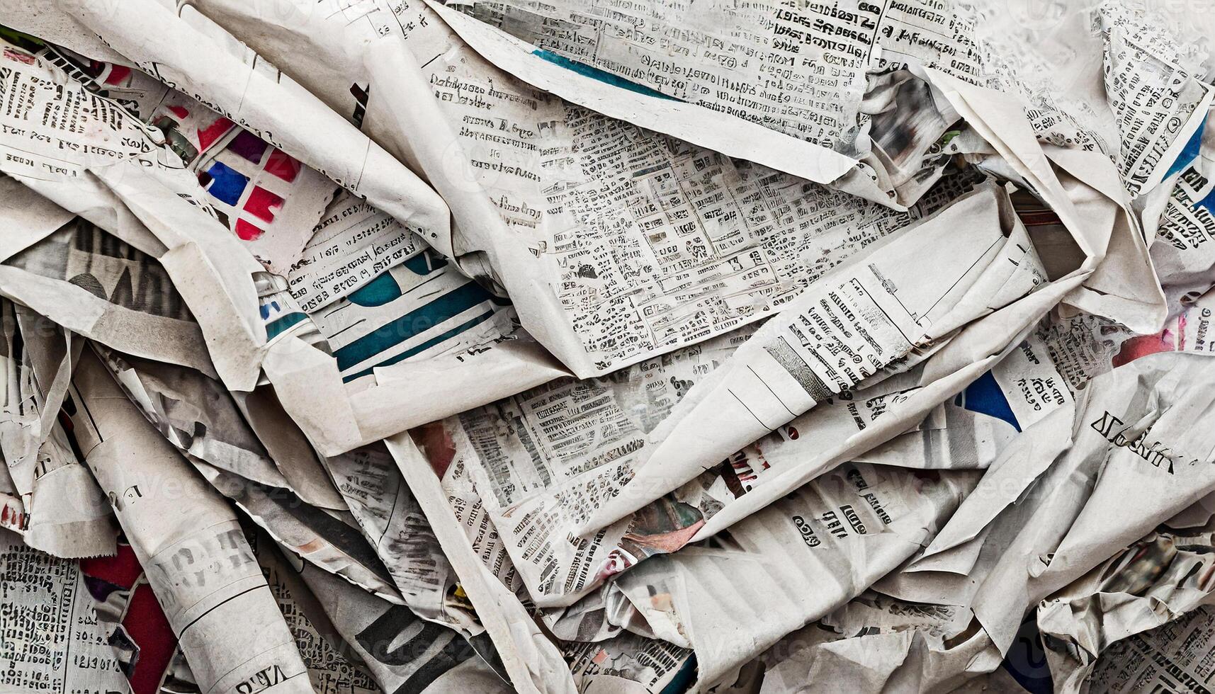 Crumpled newspaper texture background photo