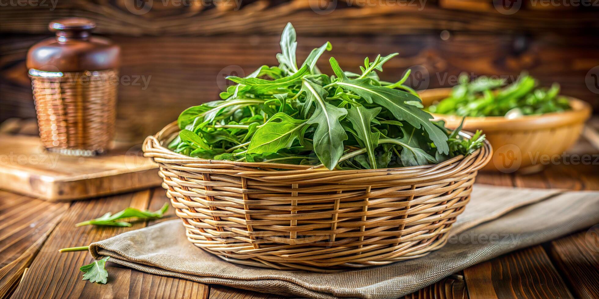Fresh Arugula popular vegetable rich in various nutrients photo