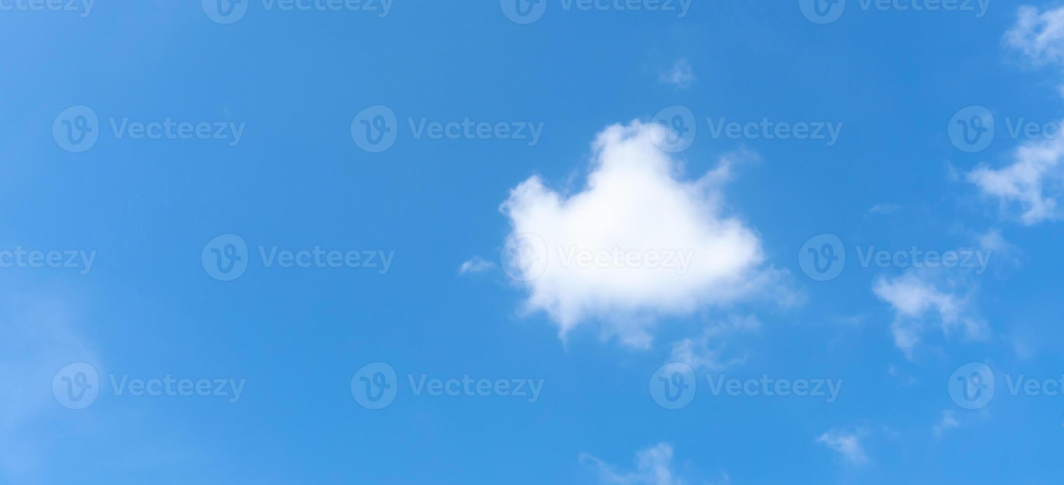 Beautiful blue sky with strange shape of clouds in the morning or evening used as natural background texture in decorative art work. photo