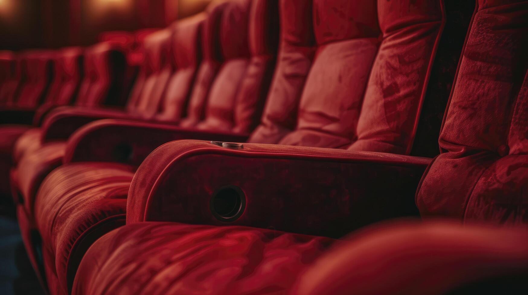 red velvet cinema seats in row photo