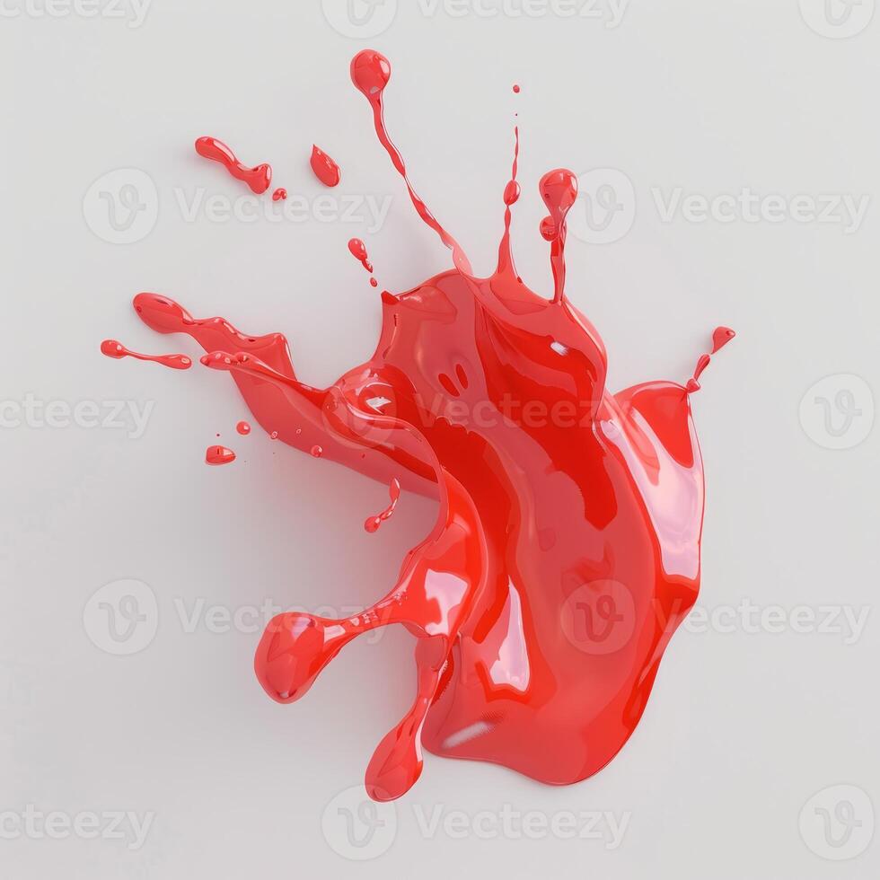 A splash of red liquid on a white background photo
