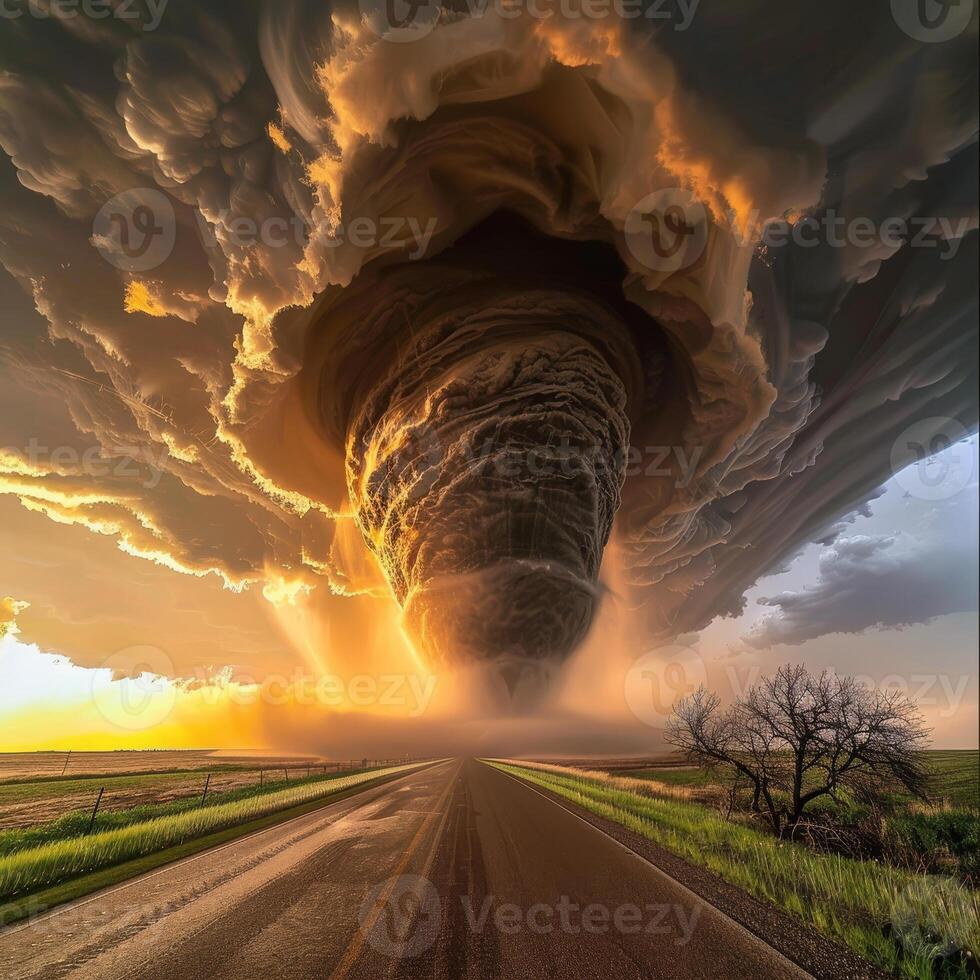 A tornado is blowing through a field photo