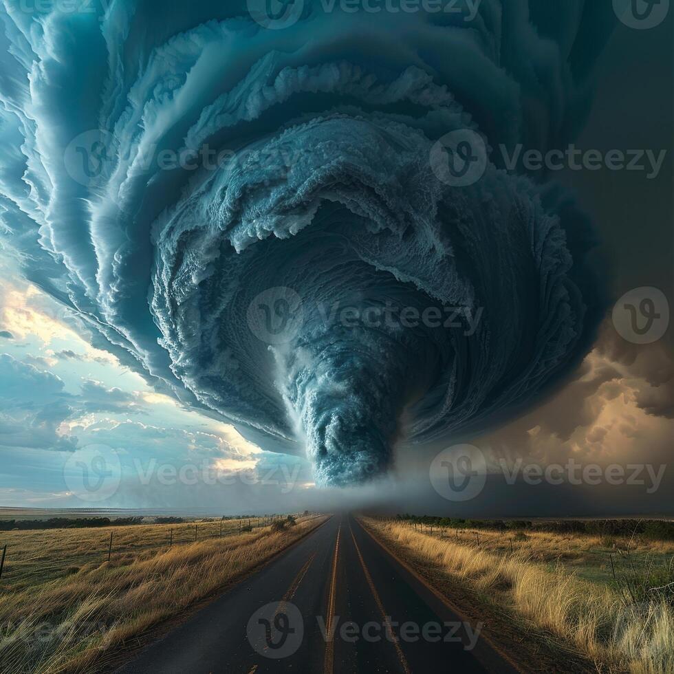 A tornado is blowing through a field photo