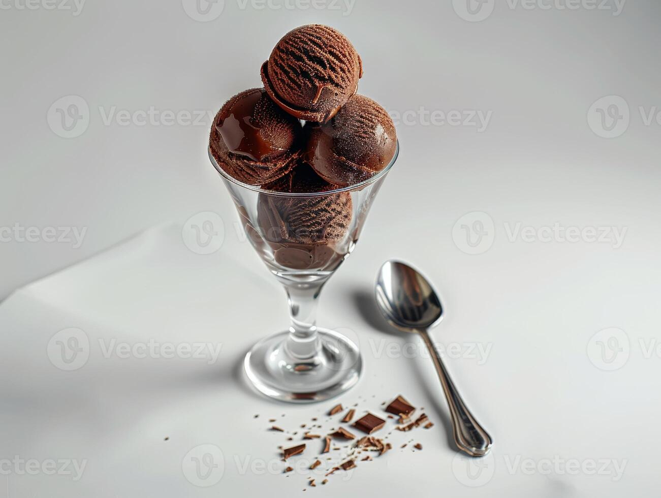 A bowl of ice cream with a spoon in it photo