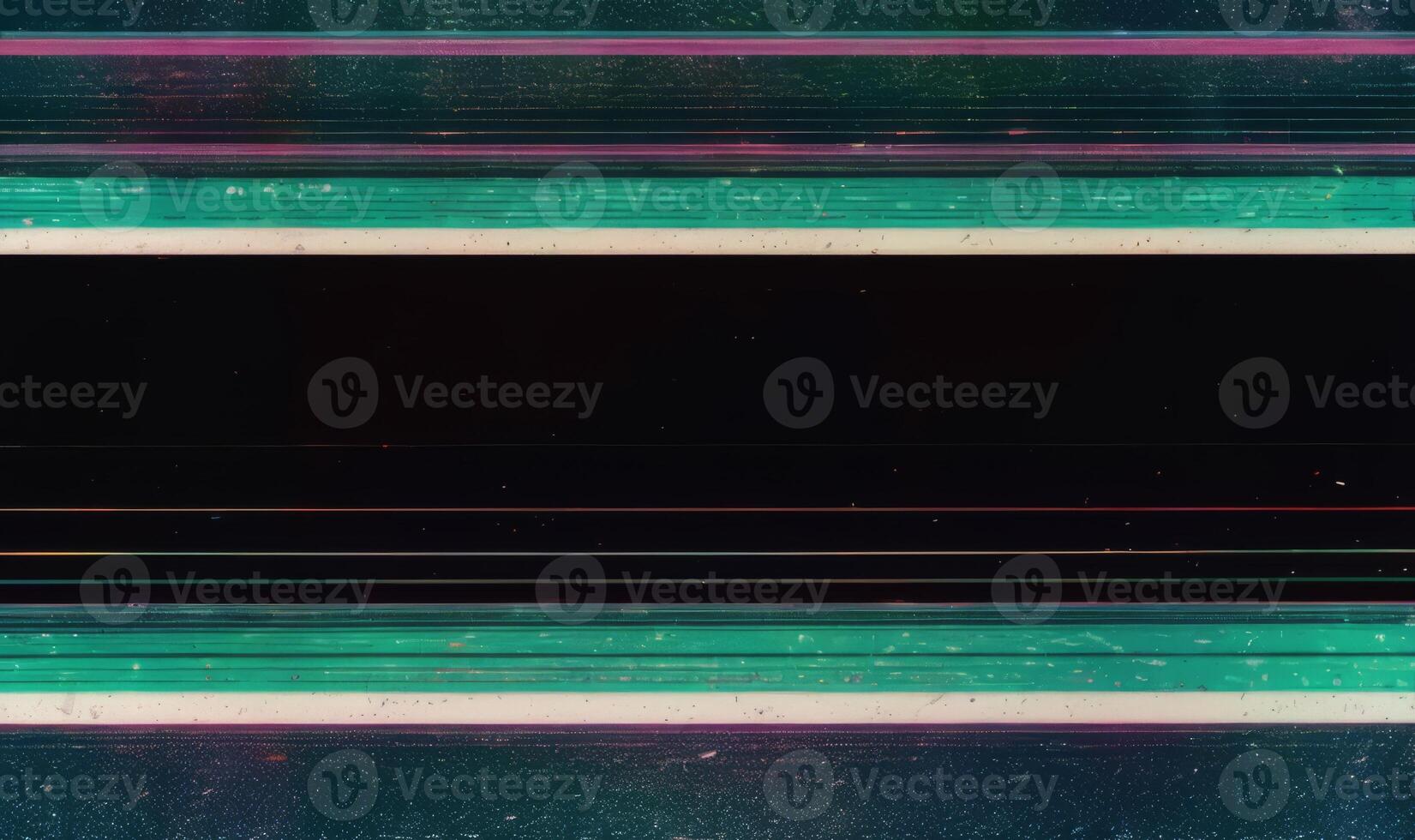VHS effect blankets the composition mimicking white noise over a grunge film texture photo