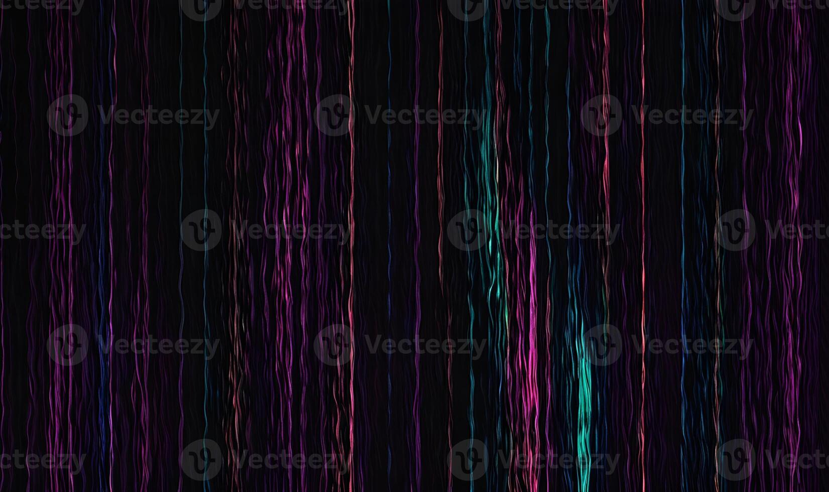 Digital texture with glitch effect and error data RGB signal, bending distortion on dark background. photo