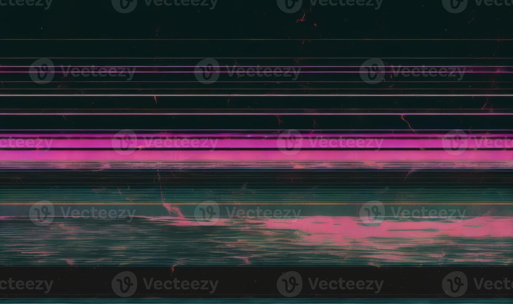 VHS effect blankets the composition mimicking white noise over a grunge film texture photo