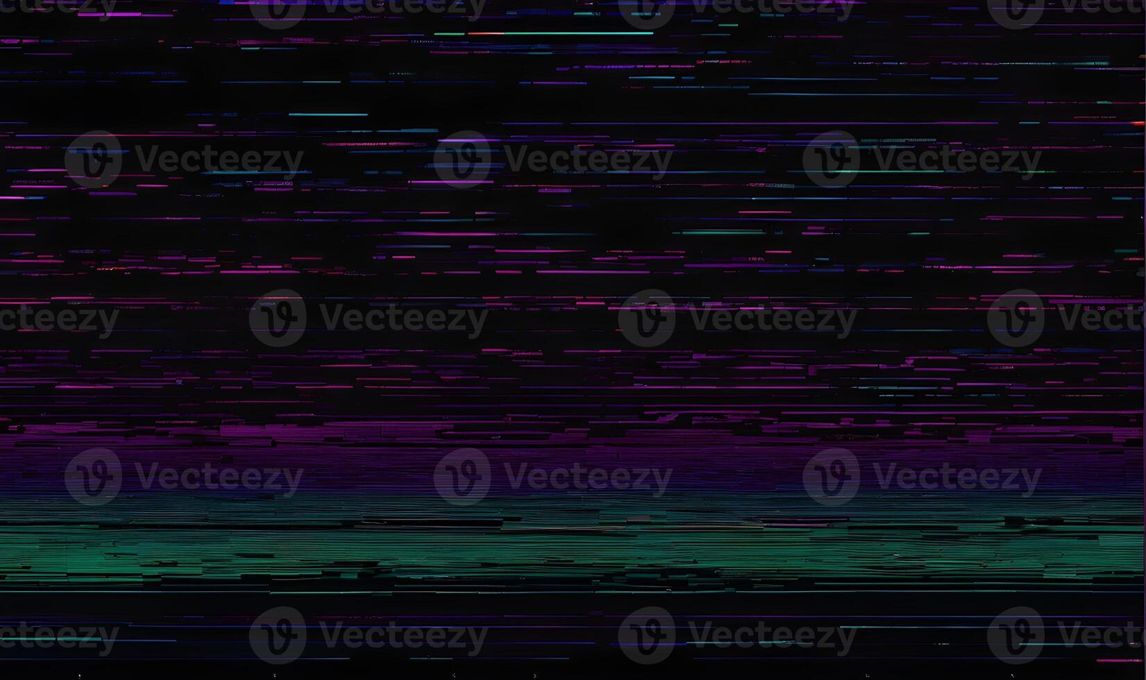 Digital texture with glitch effect and error data RGB signal, bending distortion on dark background. photo