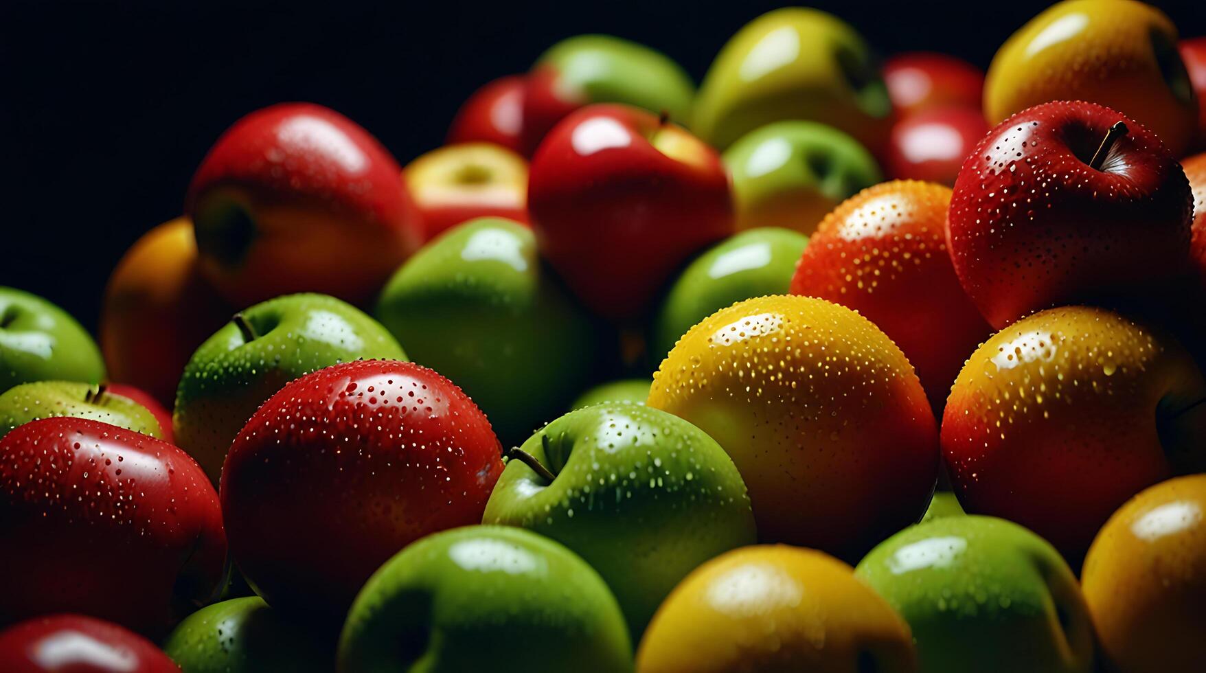 fake plastic apples, synthetically engineered in labs rather than grown from nature's seeds background illustration. - photo