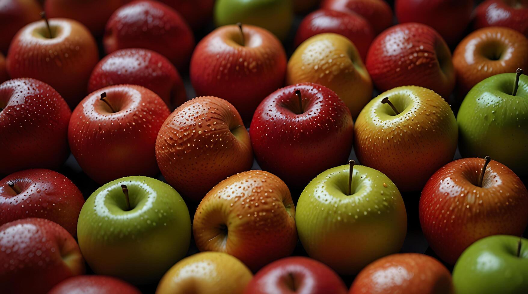 fake plastic apples, synthetically engineered in labs rather than grown from nature's seeds background illustration. - photo