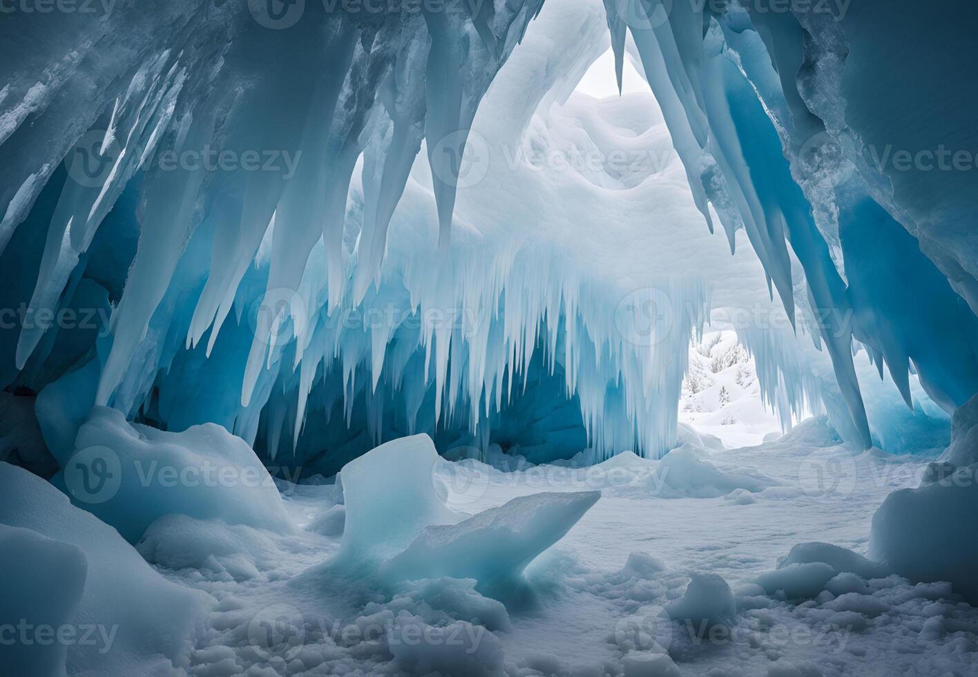 Glacial Guardians of the Deep A Long Exposure of Towering Ice photo