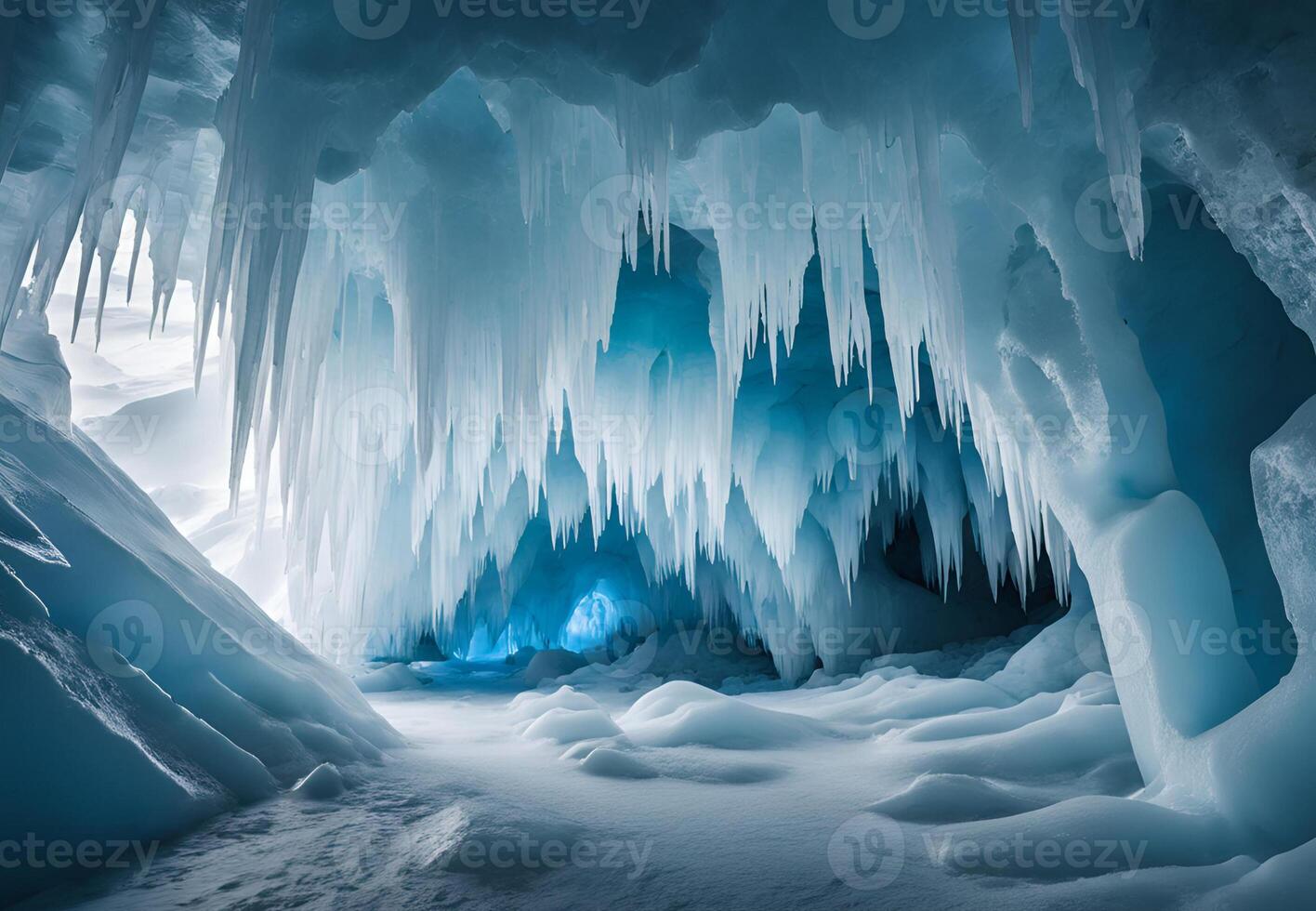 Frozen Symphony in Blue A Long Exposure of the Ice Caves Light photo