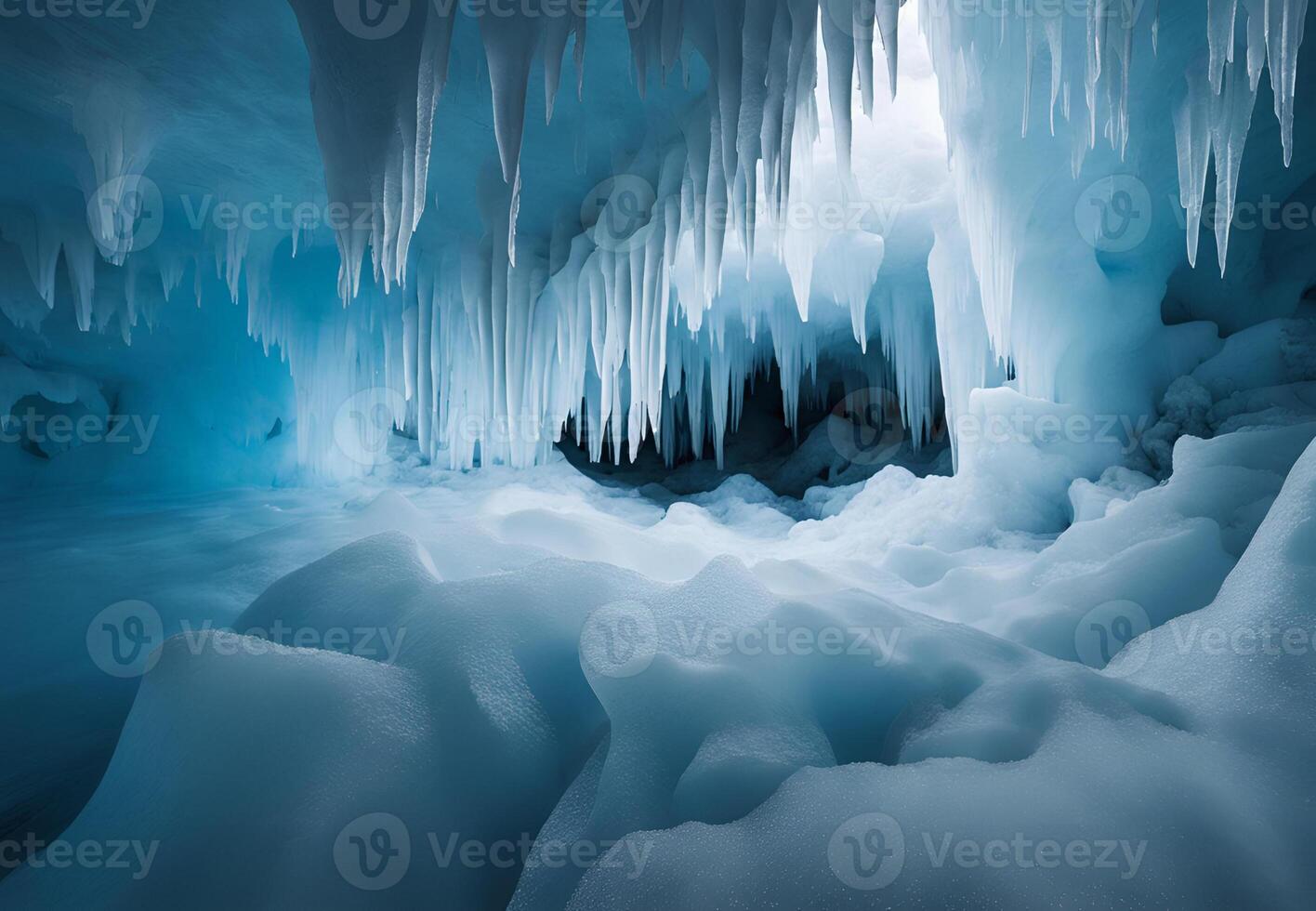 Frozen Fractal Symphony A Long Exposure of the Caves Patterns photo
