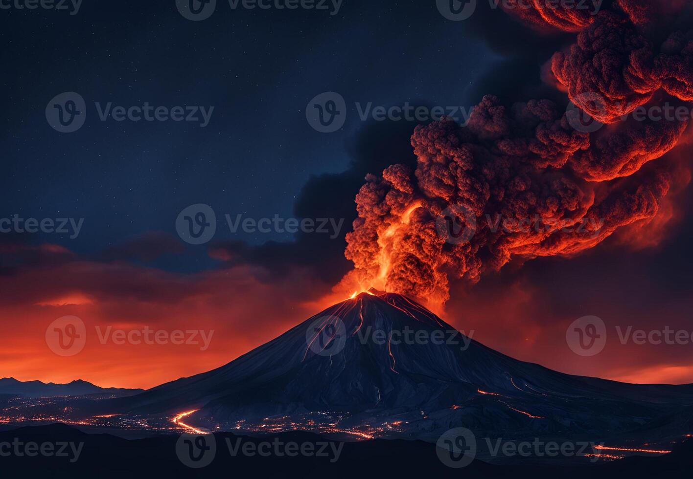 Volcanic Ballet A Panoramic View of Eruption in Motion photo