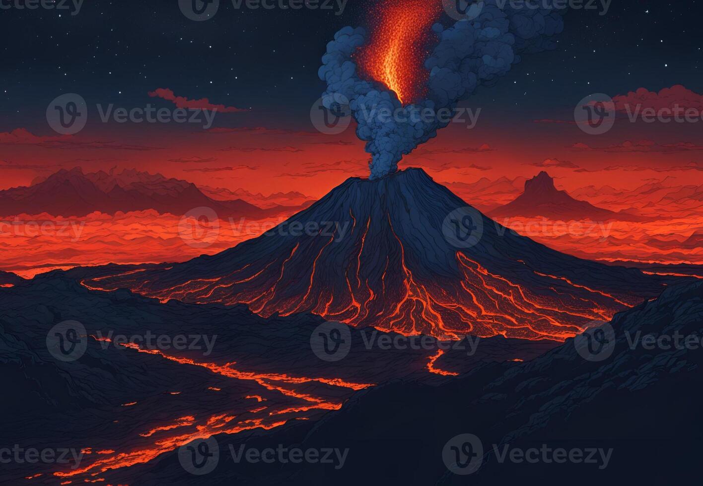 Dance Macabre A Panoramic View of Eruptions Devastating Beauty photo