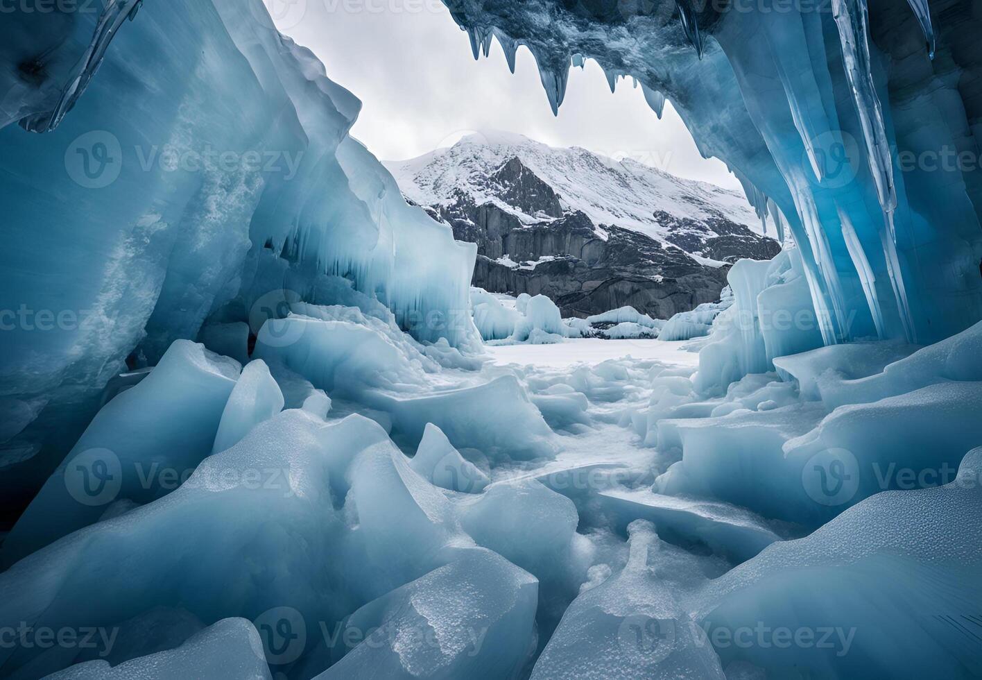 Frozen Sentinel A Long Exposure of a Towering Ice Formation photo