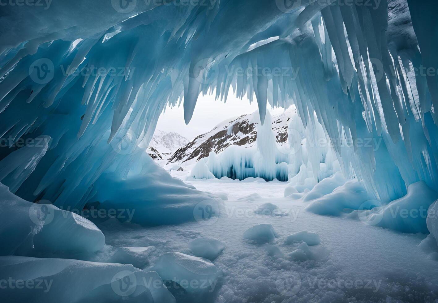 A Glacial Canvas A Long Exposure of the Caves Artwork photo