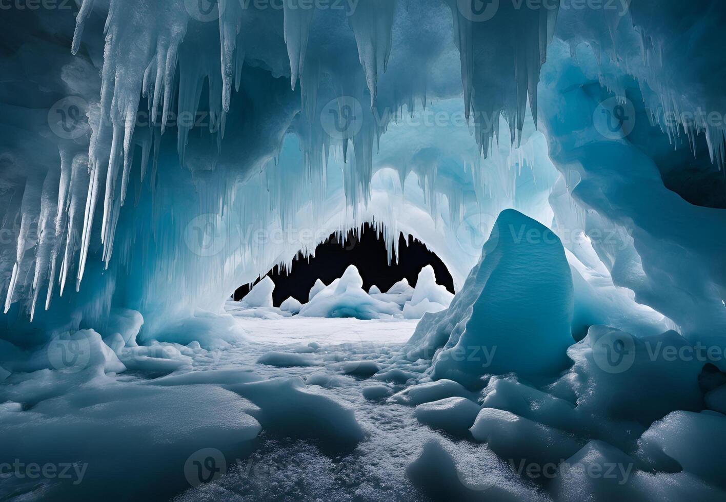 Frozen Labyrinth A Long Exposure of the Caves Depths photo