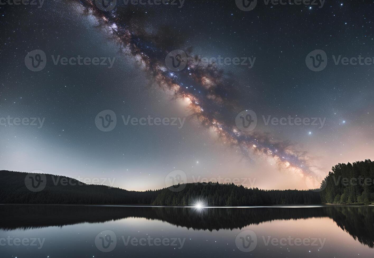 Whispers of Starlight A Symphony of Stars Reflected in Still Water photo