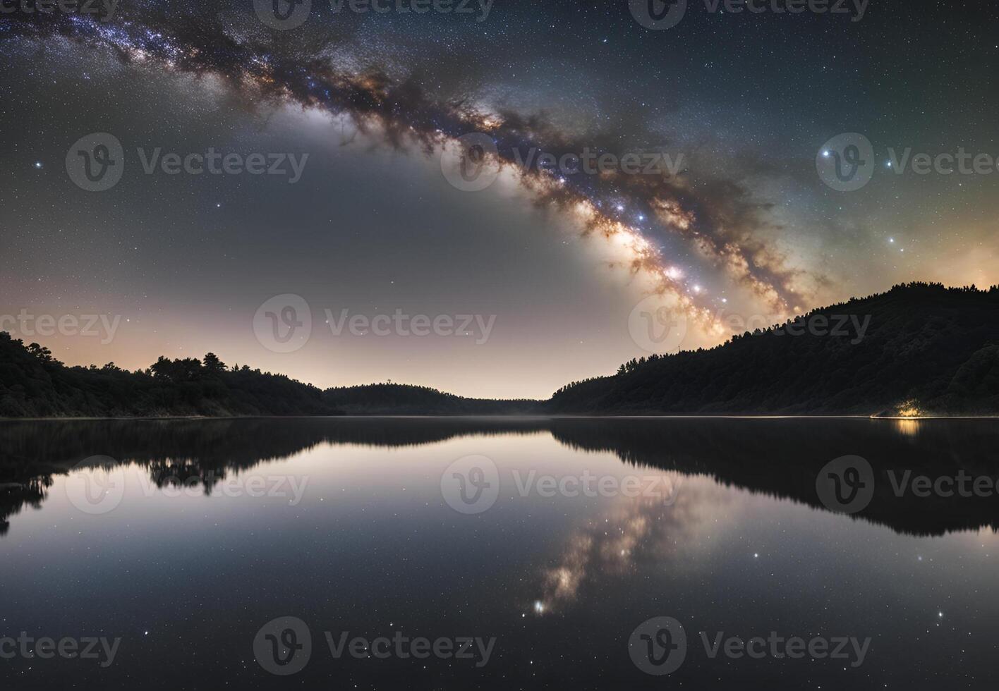 Cosmic Ballet A Dance of Stars Reflected in Still Water photo