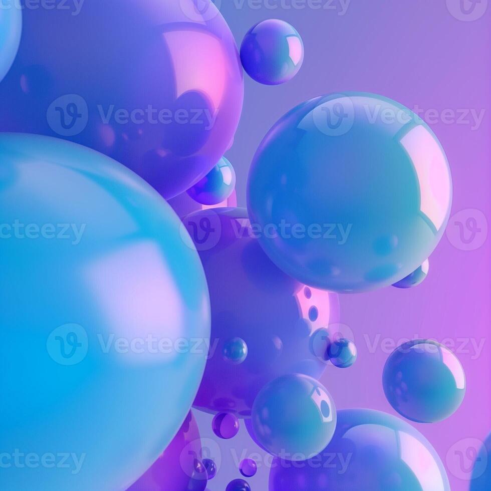 Vibrant abstract background with floating translucent bubbles, vibrant abstract art concept photo