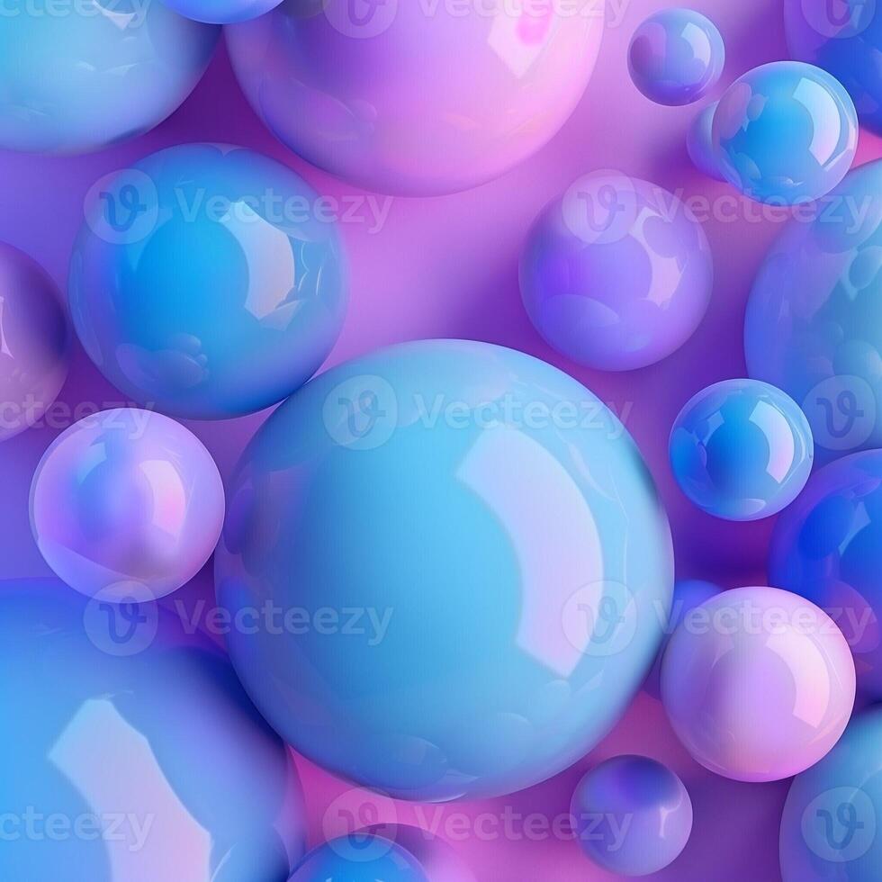 Vibrant abstract background with floating translucent bubbles, vibrant abstract art concept photo