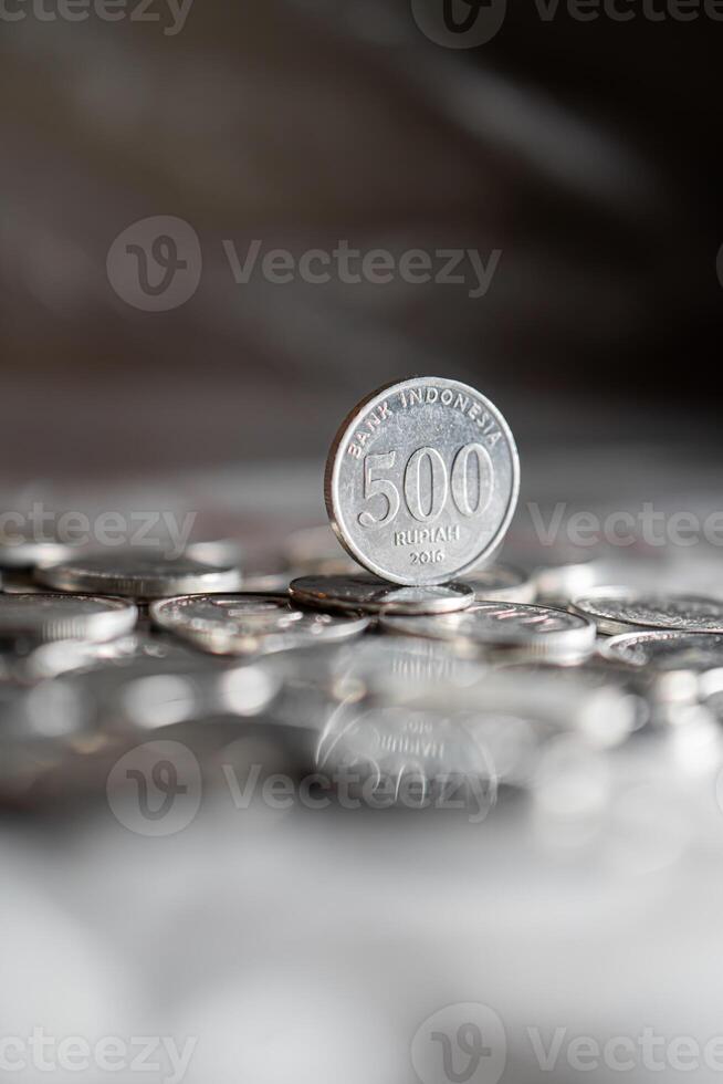 Indonesian 500 Rupiah Coins Close-Up photo