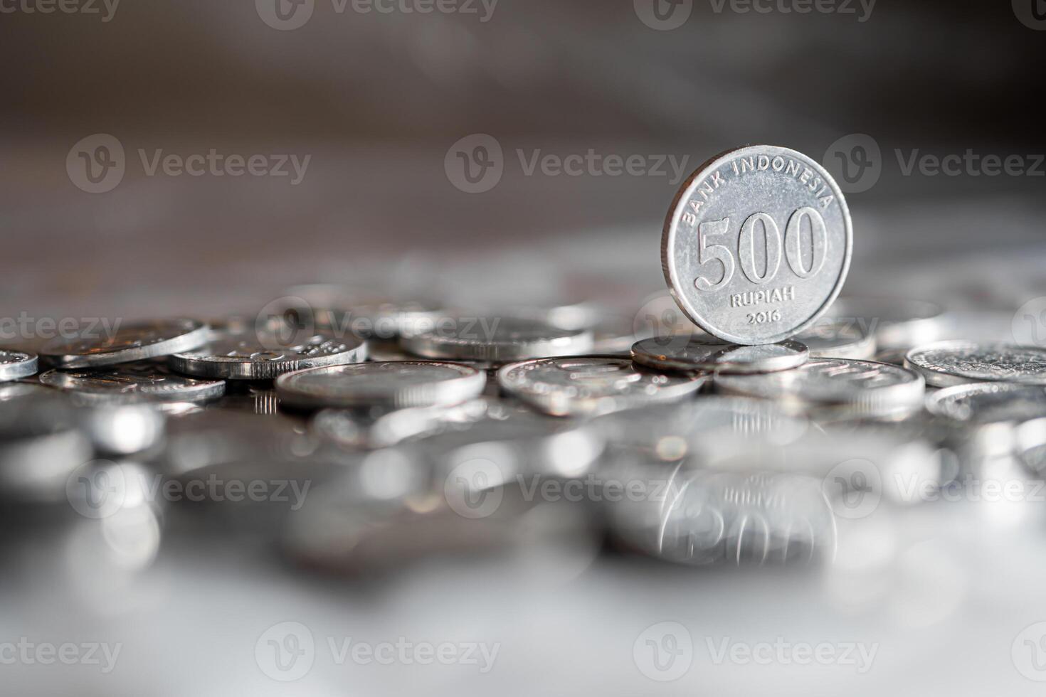 Indonesian 500 Rupiah Coins Close-Up photo