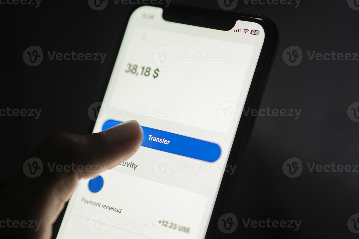 Digital wallet app on smart phone screen photo