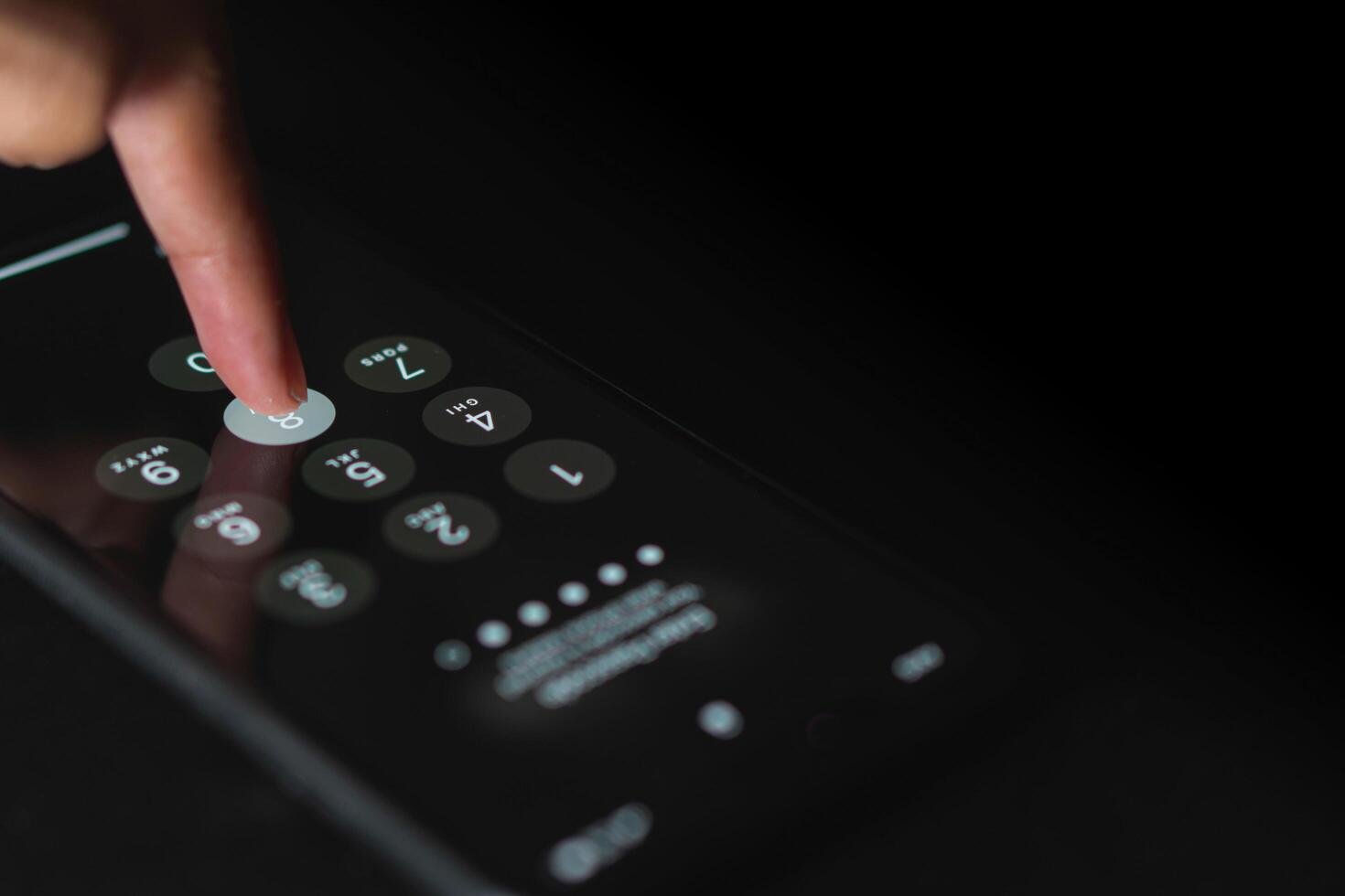password for log-in on the screen of a cell phone - cyber security concept photo